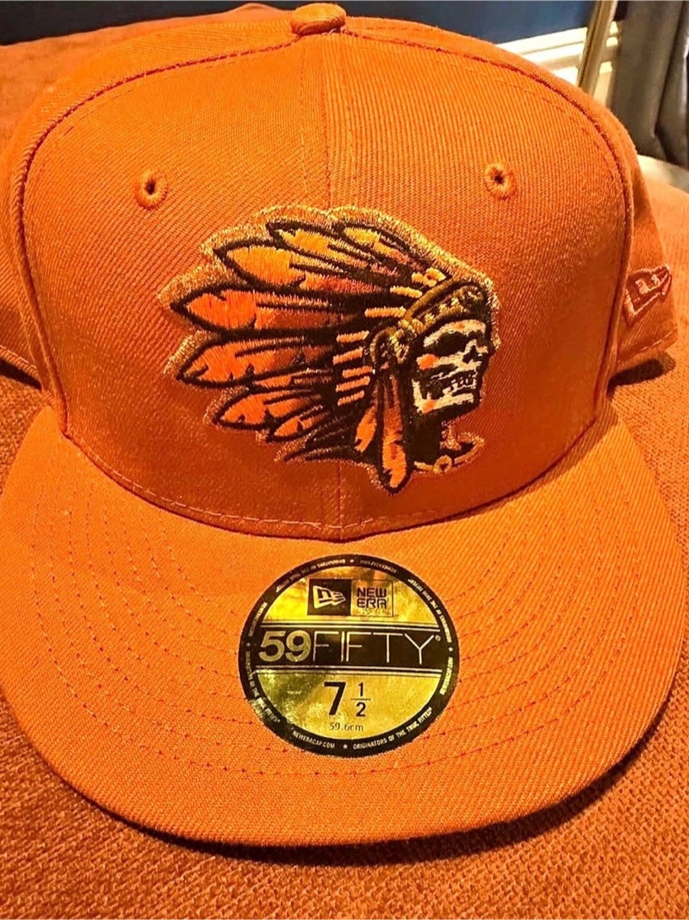 New Era Hat Club Exclusive Campfire Skull Chief 59FIFTY Fitted Hat Campfire size